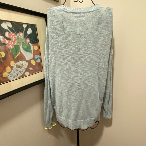 LOU & GREY Leopard Pullover Sweater SIZE LARGE Crew Neck Lightweight Knit - Picture 4 of 8